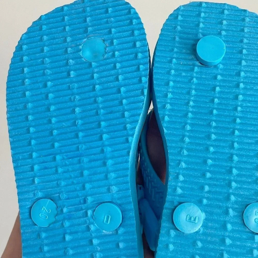 Havaianas Toddler Kids Flip Flops Thong‎ Beach Slipper With Garter Blue 6C NWOT